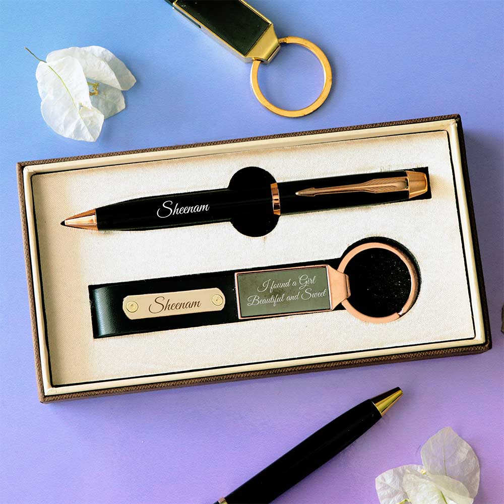 Customized Pen And Keychain Gift Set - Image 4