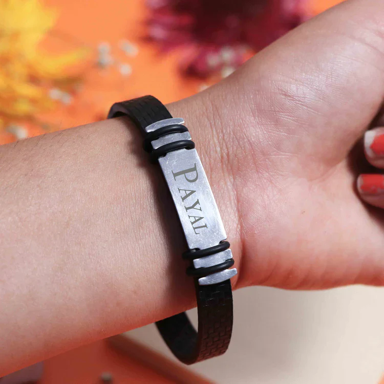 Leather Bracelet-Silver And Golden