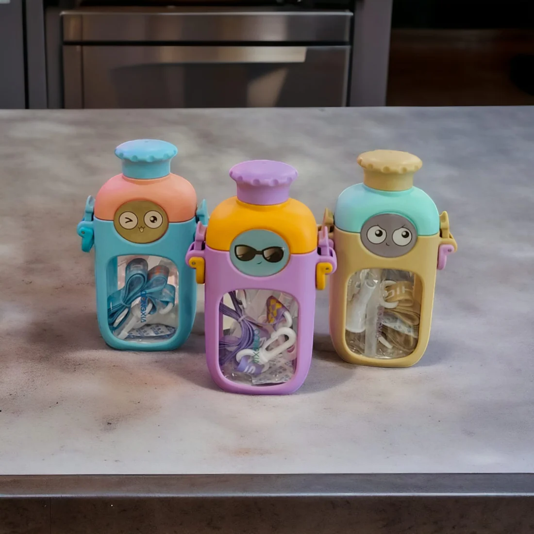 Cute Wink Face Kids Water Bottle - Image 4
