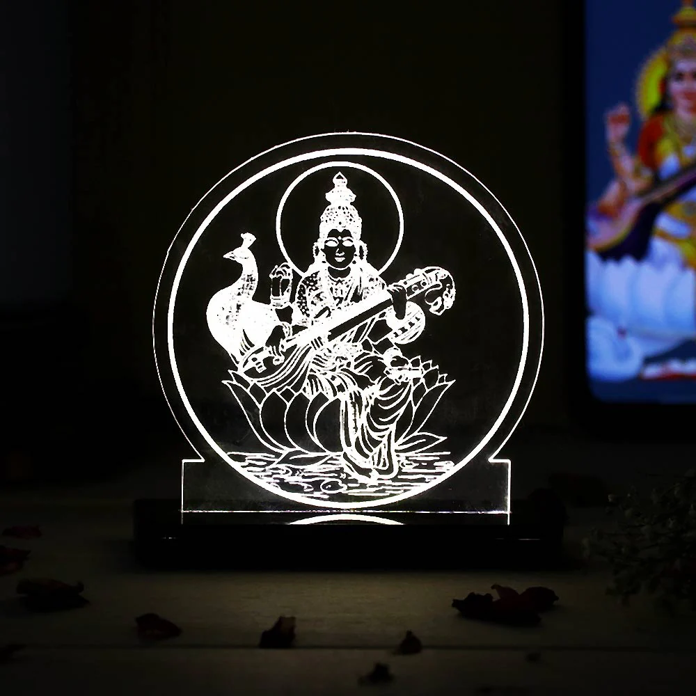 Saraswati Mata Car Dashboard Lamp - Image 3