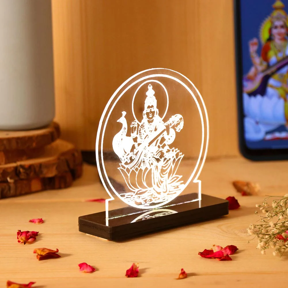 Saraswati Mata Car Dashboard Lamp - Image 2