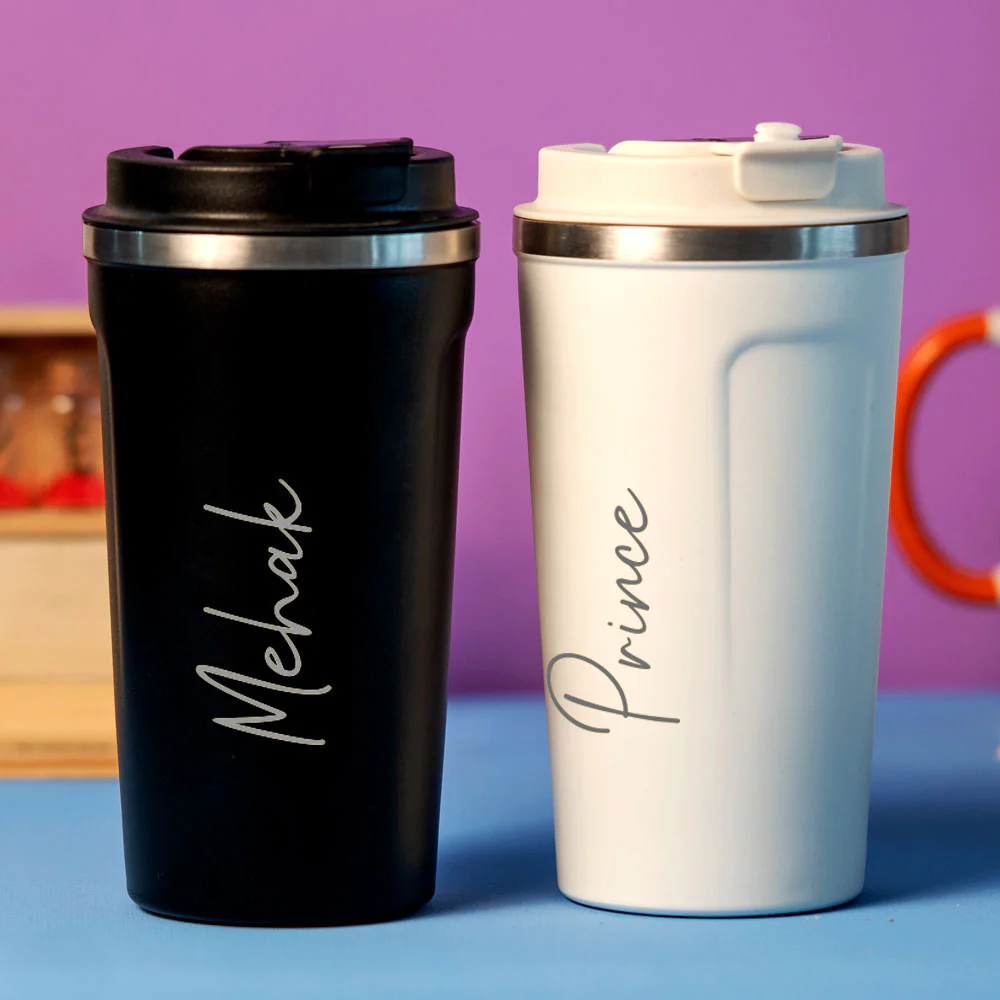 White Stainless Steel Coffee Mug Or Water Bottle - Image 2