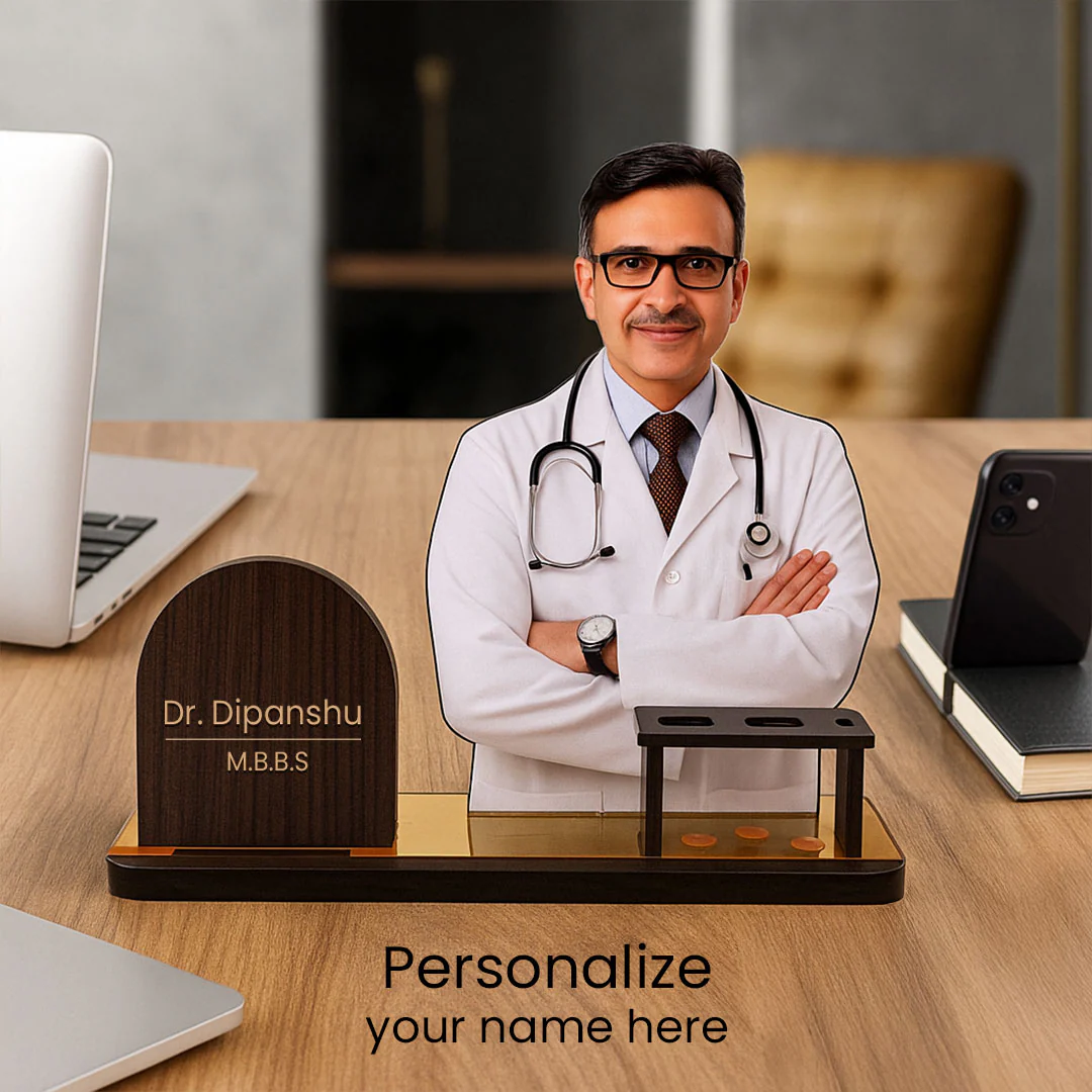 Personalized Doctor Table Nameplate with Custom Photo & Name - Image 3
