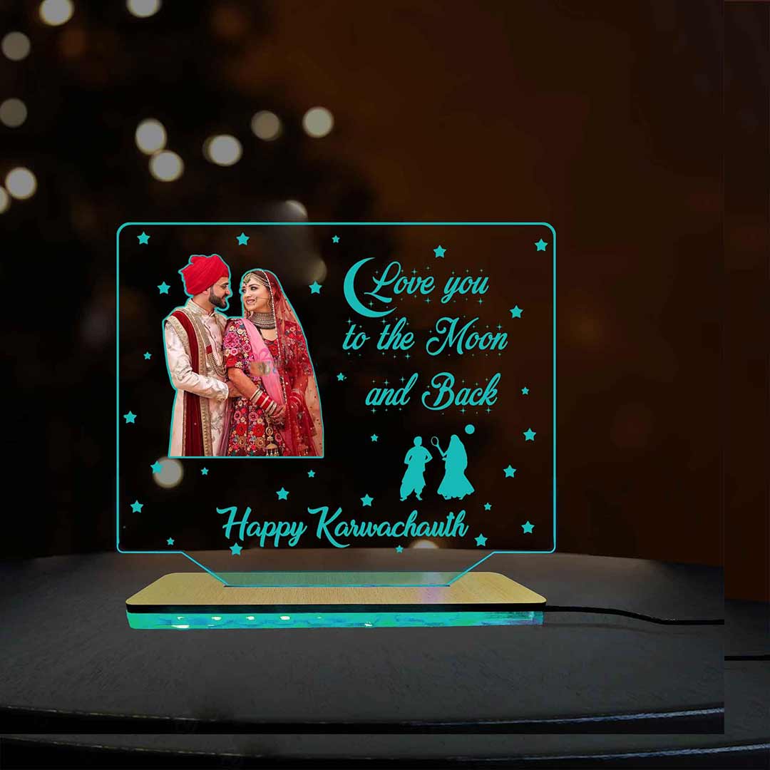 3D Acrylic Multi-Led Table Lamp For Karwa Chauth - Image 2
