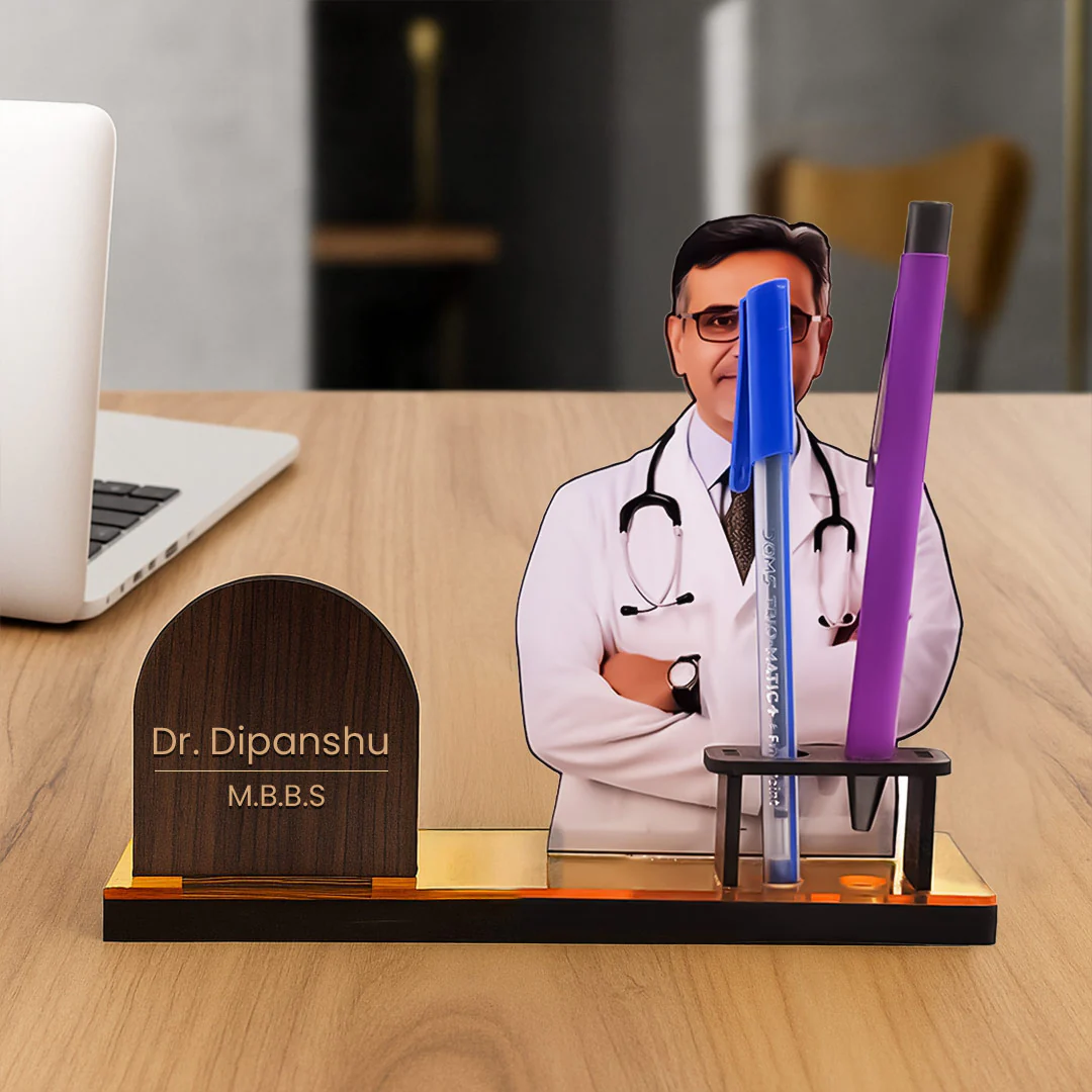 Personalized Doctor Table Nameplate with Custom Photo & Name - Image 2