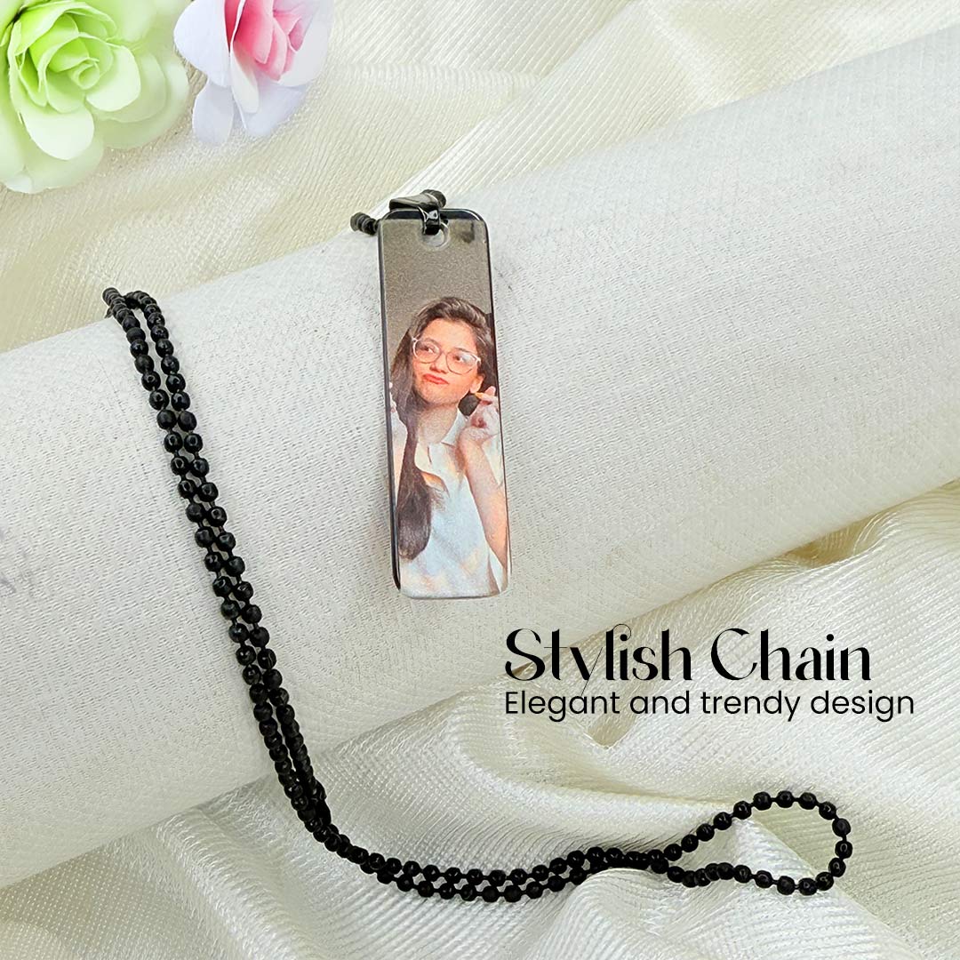 Custom Metal Photo Pendant with Detachable Chain – Full Color Personalized Necklace - Image 3