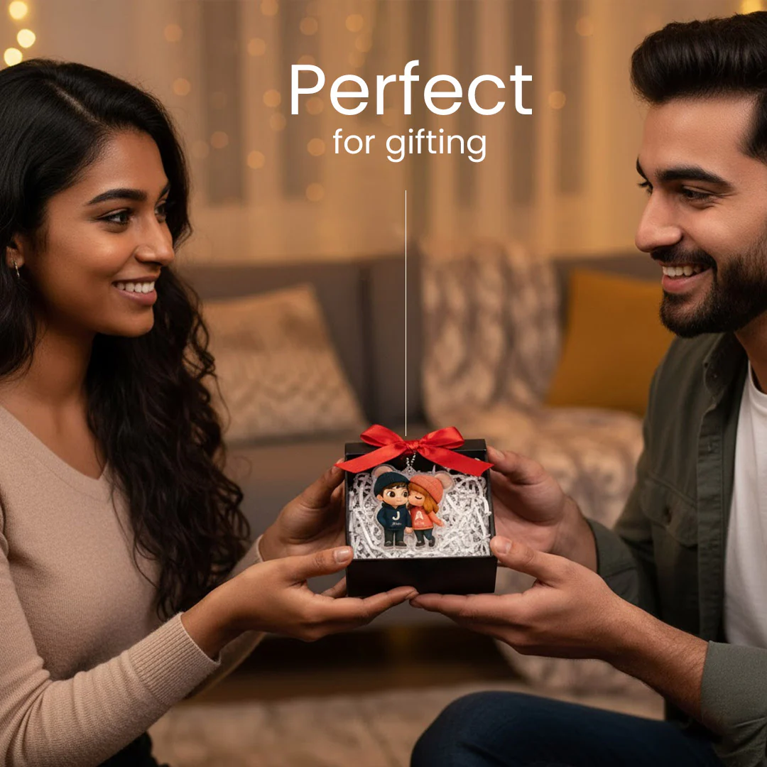 Customized Couple Car Hanger – Initial & Name Design (Acrylic) - Image 7