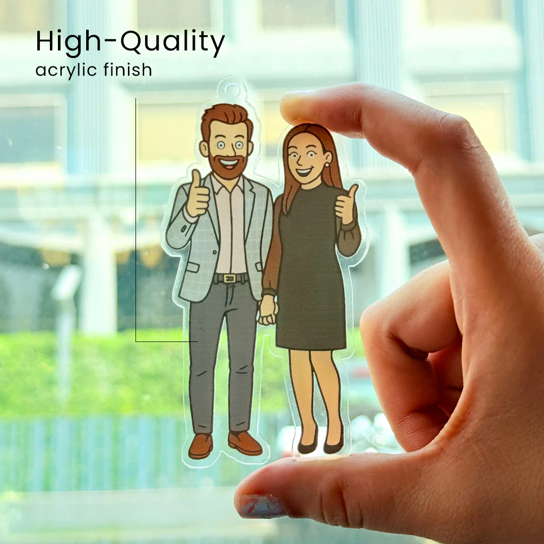 Customized Cartoon Art Couple Car Hanger - Image 4