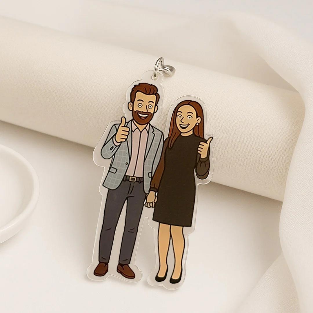 Customized Cartoon Art Couple Car Hanger - Image 3