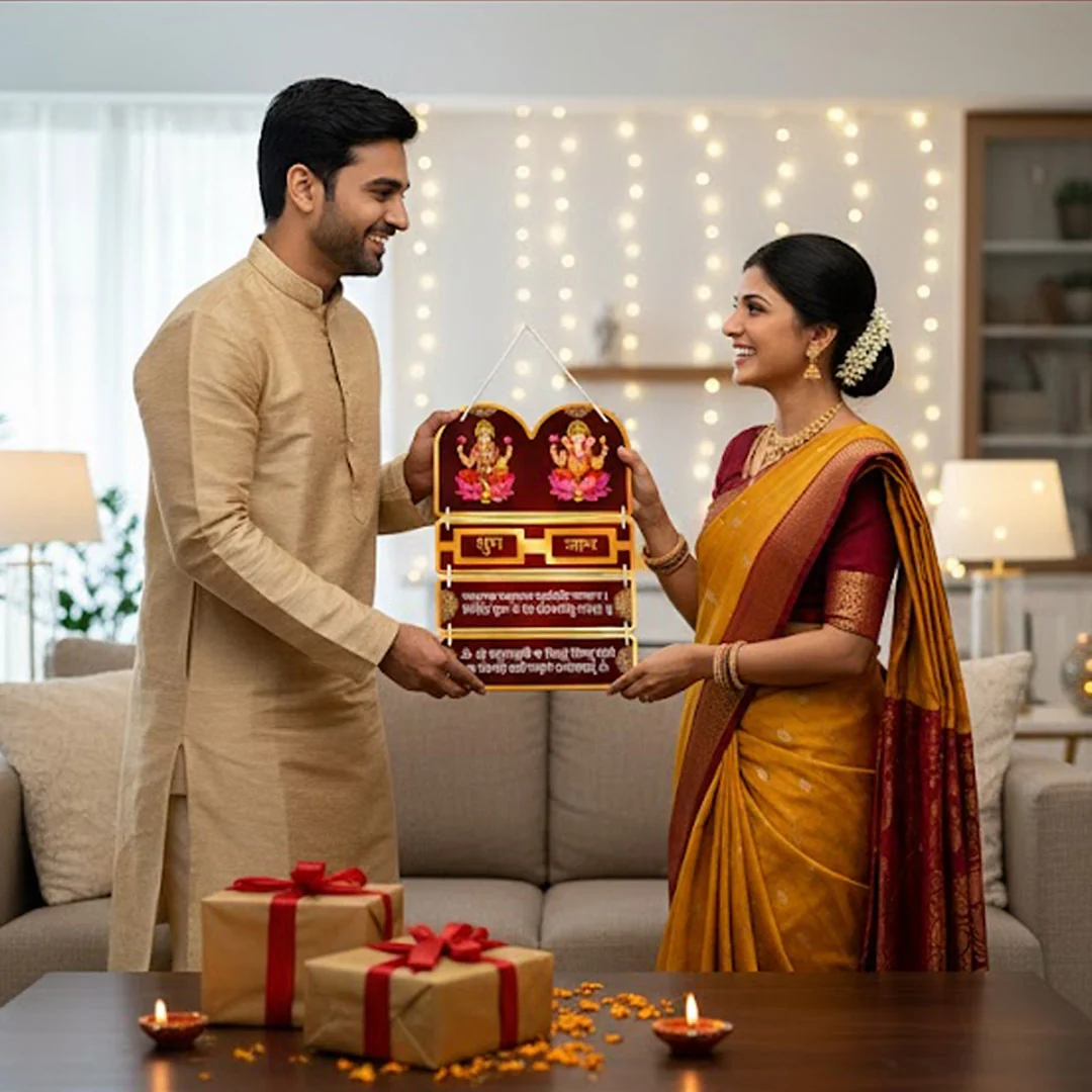 Shubh Labh Lakshmi–Ganesh Wall Hanging-10×15 - Image 3