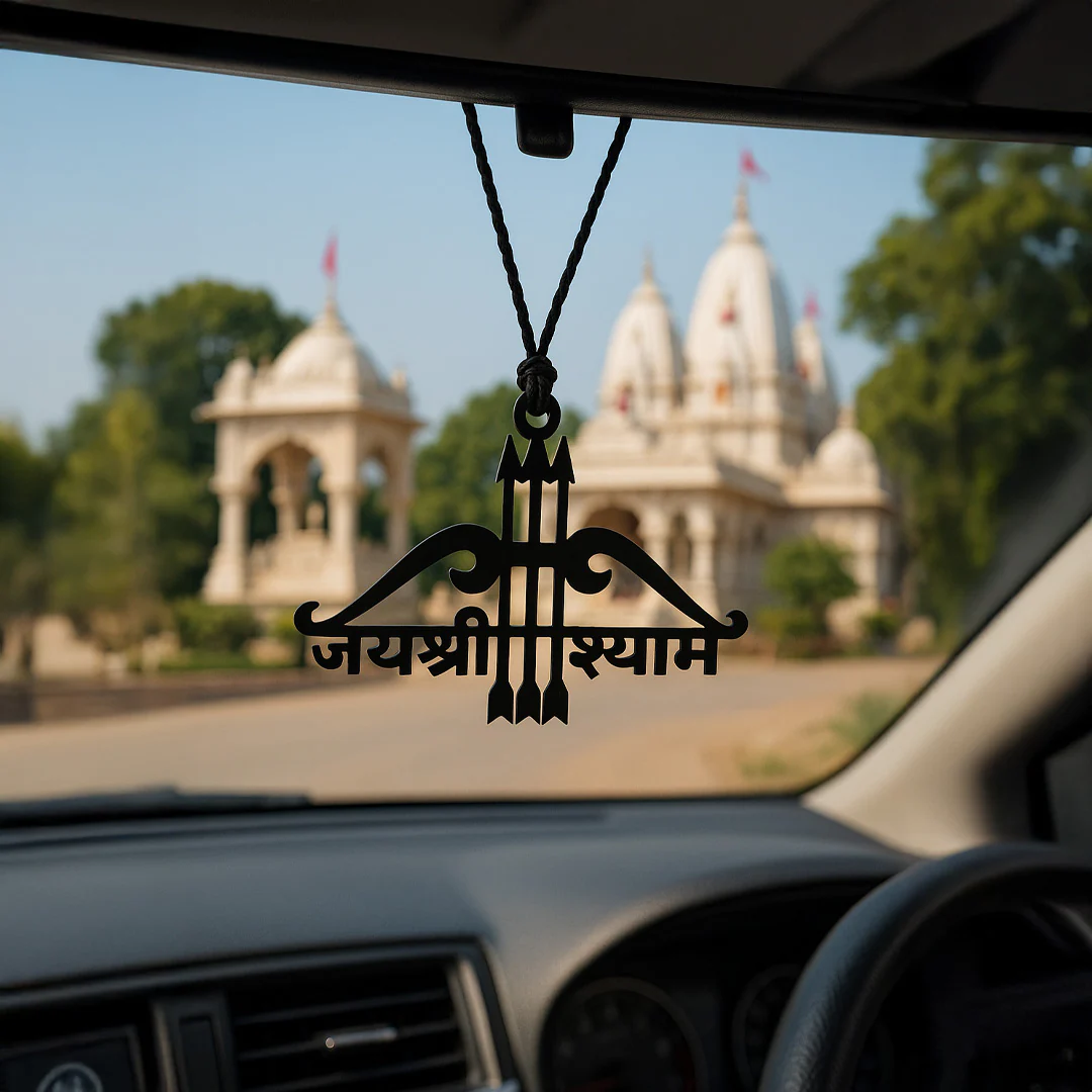 Jai Shree Shyam Teen Baan Car Hanger 3×2 - Image 3