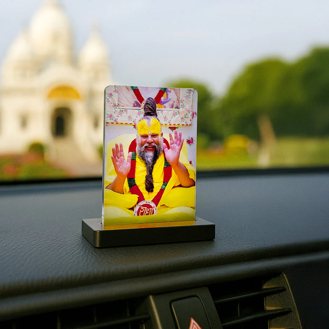 Premanand Ji Maharaj Car Dashboard Acrylic Frame - Image 2