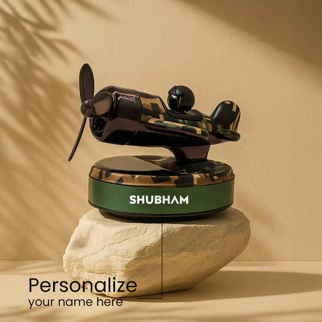 Personalized Propeller Plane Car Perfume – Camouflage Edition