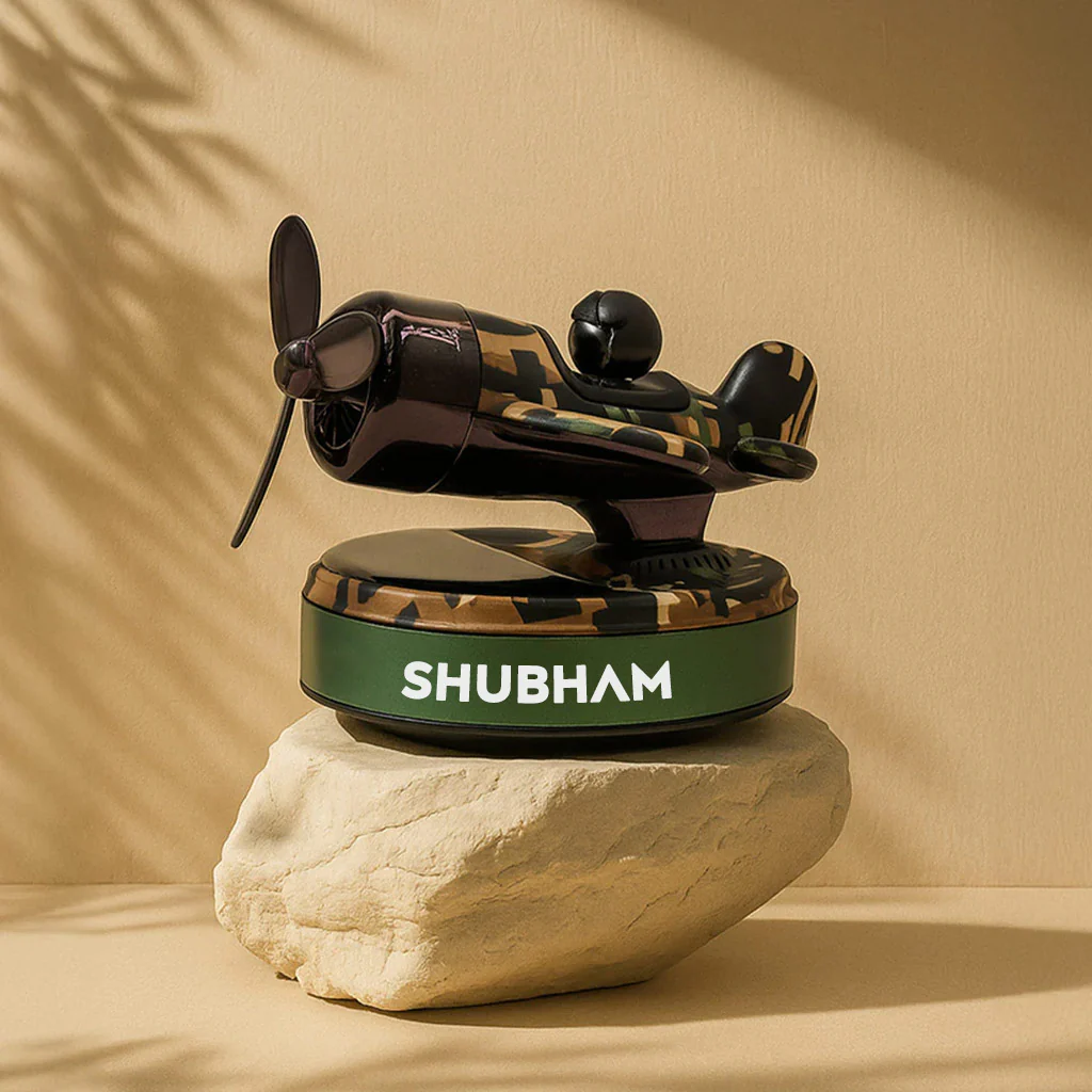 Personalized Propeller Plane Car Perfume – Camouflage Edition - Image 2