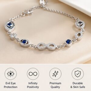 ✨ Infinity Evil Eye Bracelet – Elegance with Meaning